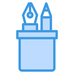 Pencil Case blue outline icon