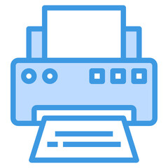 Printer blue outline icon