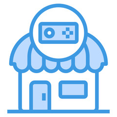 Videogame blue outline icon