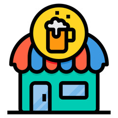 Beer filled outline icon