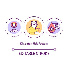 Diabetes complications concept icon. Heart problems. Medical help. Symptomps of illness abstract idea thin line illustration. Vector isolated outline color drawing. Editable stroke