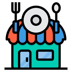 Restaurant filled outline icon