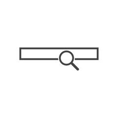 Website search bar vector icon on white isolated background. Site search.