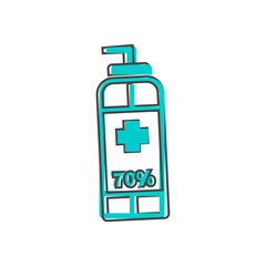 Vector icon disinfection antiseptic on cartoon style on white isolated background.