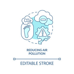 Reducing air pollution concept icon. Hydrogen technologies abstract idea thin line illustration. Improving air quality. Low carbon footprint. Vector isolated outline color drawing. Editable stroke