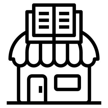 recommend clip art: Book Shop outline icon