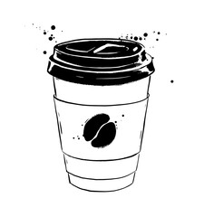 Ink illustration of disposable paper cup