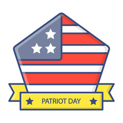 Remembering the Day Concept, 911 Patriot Day Emblem  Vector Icon Design, US Independence Day Symbol, USA federal holiday Sign, Memorial or Patriot Day Stock illustration