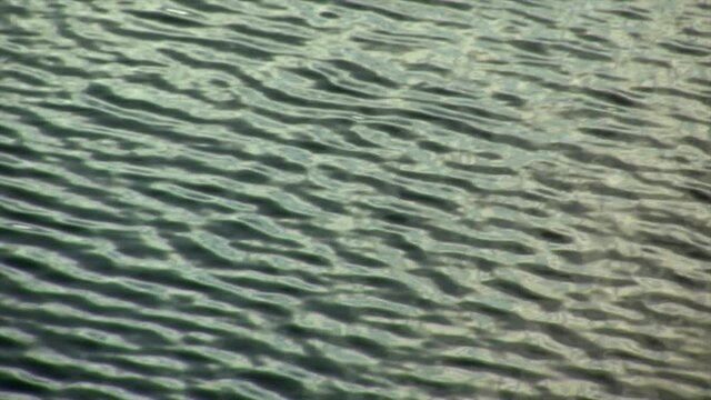 Undulating surface waves of lake in slow motion.