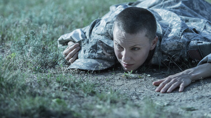 american soldier woman portrait