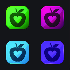 Apple four color glass button icon