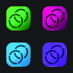 Bangles four color glass button icon