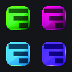 Bars four color glass button icon