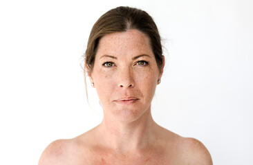Obraz premium Worldface-British woman in a white background