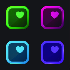 Apple four color glass button icon