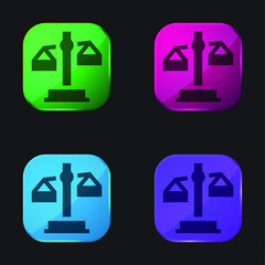 Balance four color glass button icon