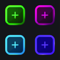 Add four color glass button icon
