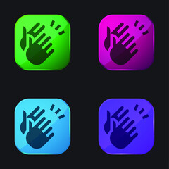 Applause four color glass button icon
