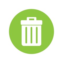 Trash can flat design icon set