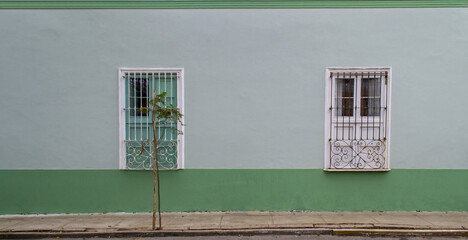 Ancient, vintage, colonial style window .