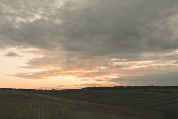 sunset over the field