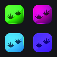 Bird Prints four color glass button icon