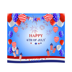 4th of July, Happy Independence Day Banner Vector illustration