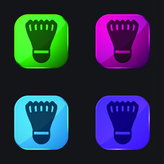 Badmintom Cock four color glass button icon