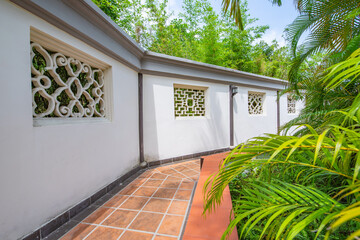 White Stained Window Corridor, Ancient Town, Nansha Water Town, Guangzhou, China