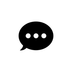 Fototapeta premium Speech bubble icon. Dialogue sign. Chat black silhouette symbol. Message pictogram. Vector isolated on white.