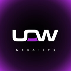 UOW Letter Initial Logo Design Template Vector Illustration