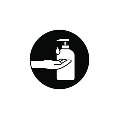 Hand wash in sanitizer line icon. Vector illustration on white background. color editable