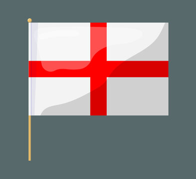 Flag of England. Flag on a gray background. Art style.