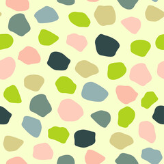 Seamless simple minimalistic abstract pattern. A simple natural ornament of rounded random spherical shapes. Vector graphics.