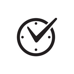 Clock icon logo design template