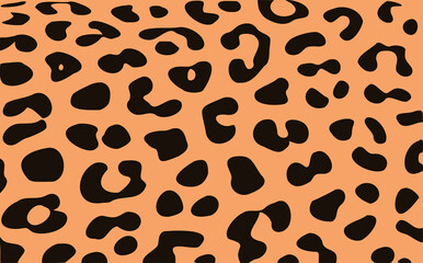 Fototapeta na wymiar Fashionable leopard print. Vector illustration of safari texture with leopard, cheetah, or jaguar spots.
