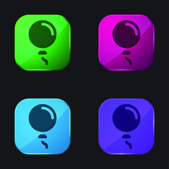 Balloon four color glass button icon