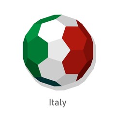 Obraz premium 3D soccer ball with Italy team flag.