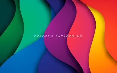 Deurstickers Colorful fluid background dynamic textured geometric element. Modern gradient light vector illustration. © Fajar
