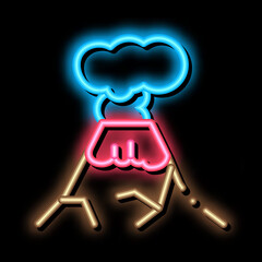 eruption neon light sign vector. Glowing bright icon eruption sign. transparent symbol illustration