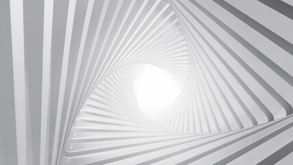 Naklejka premium Abstract and Illustration of a white triangle background,light and shadow with free space in right.3D rendering and copy space.