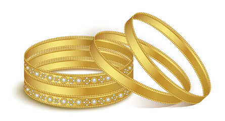 lastest jewelry gold bangle for wedding golden diamond Indian bangle 