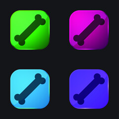 Bone four color glass button icon