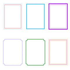 Decorative frames. Retro ornamental frame, vintage rectangle ornaments and ornate border. Decorative wedding frames, antique museum picture borders or deco devider. Isolated icons vector set