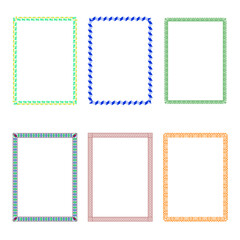 Decorative frames. Retro ornamental frame, vintage rectangle ornaments and ornate border. Decorative wedding frames, antique museum picture borders or deco devider. Isolated icons vector set