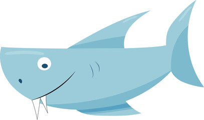 cartoon cute shark no background