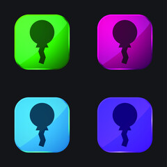 Fototapeta premium In Black Version four color glass button icon