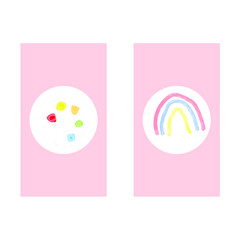 Vector. Paints and rainbows from the best Instagram moments. Draw your dream. Icons for social networks and your story. 