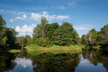 Fototapeta na wymiar Beautiful view to Pededze river in Latvia.