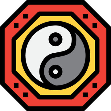 recommend clip art: yin yang color outline icon